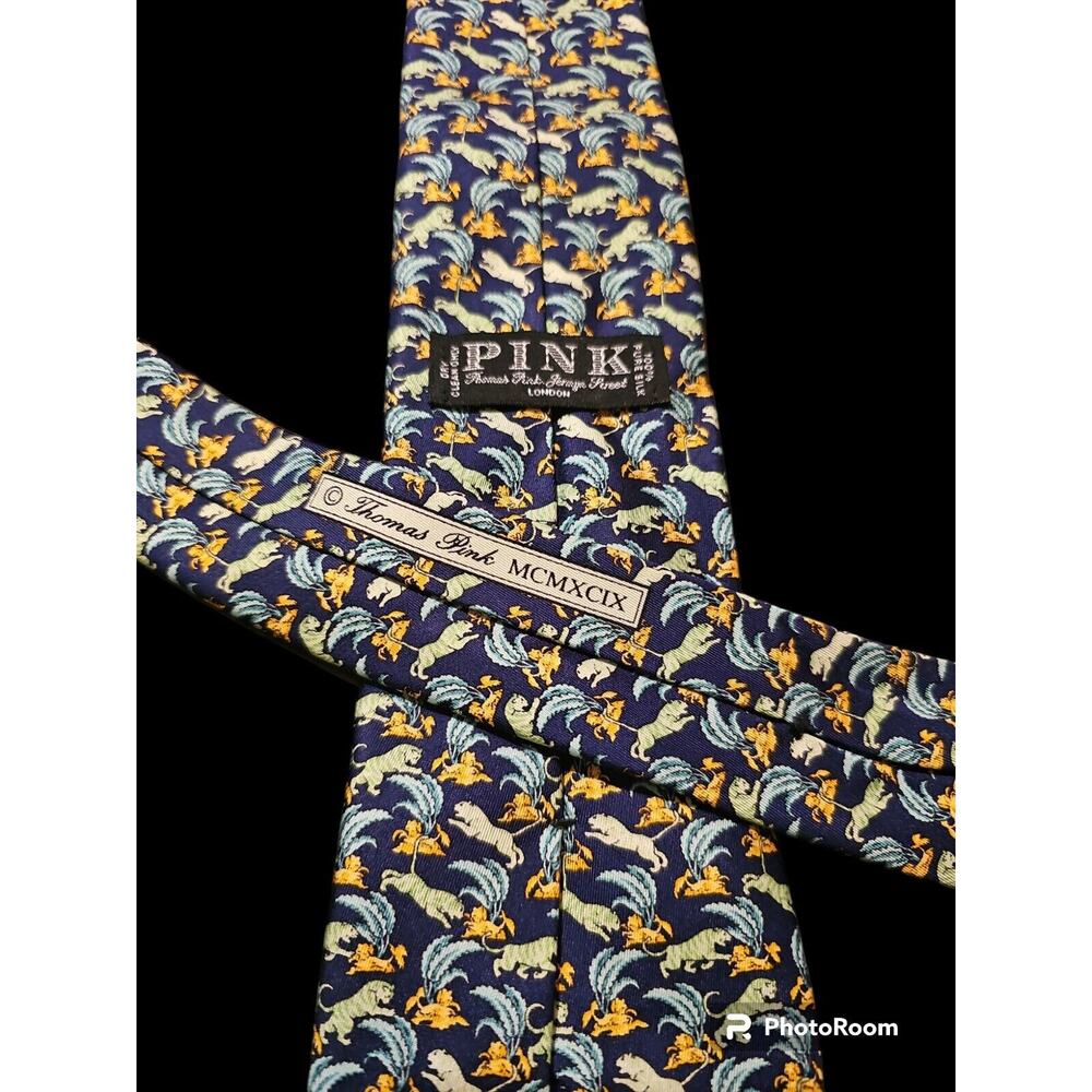 Thomas Pink Silk Tie‎ Wild Tiger
